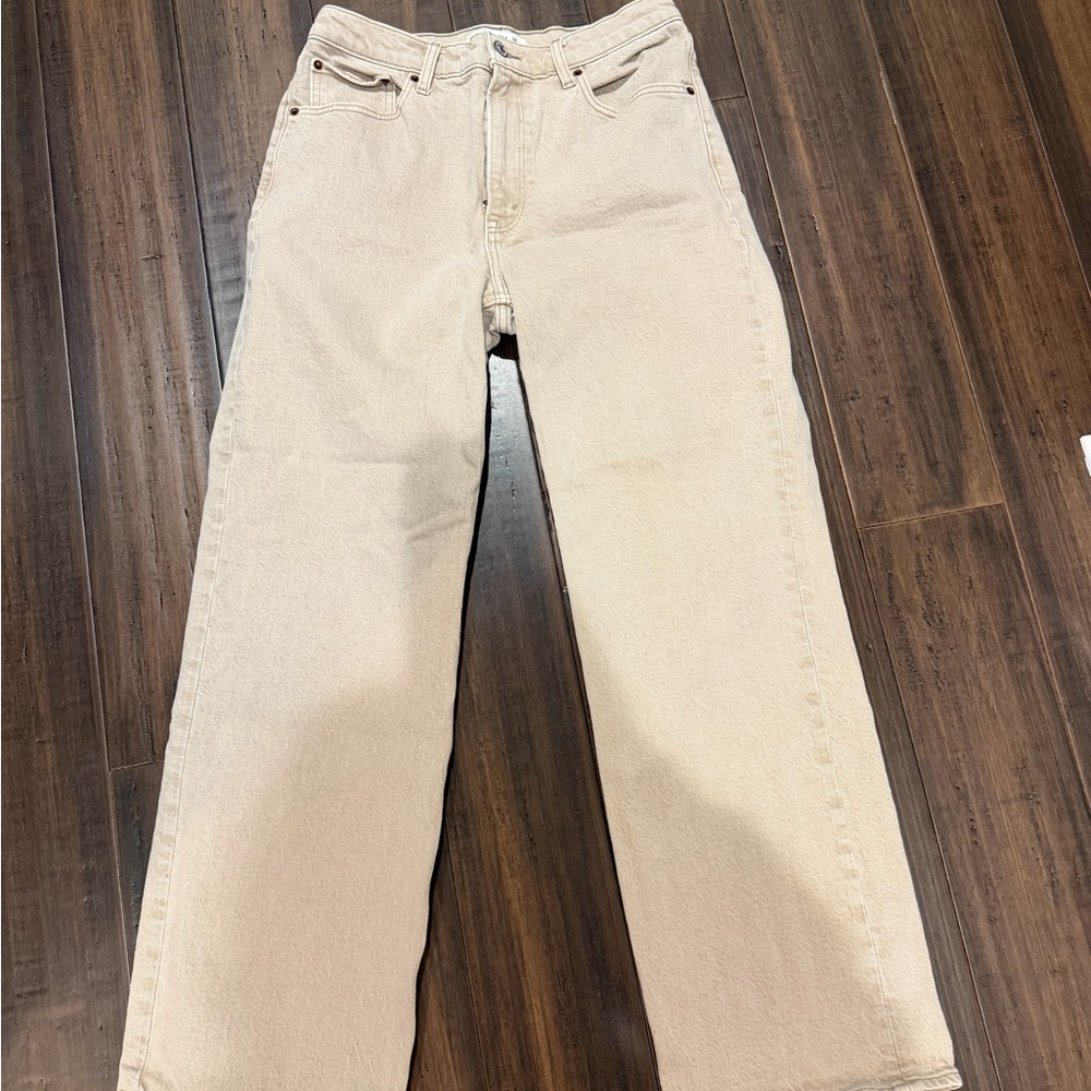 Abercrombie & Fitch Tan 90s Relaxed High-Rise Jeans Size 28/6R